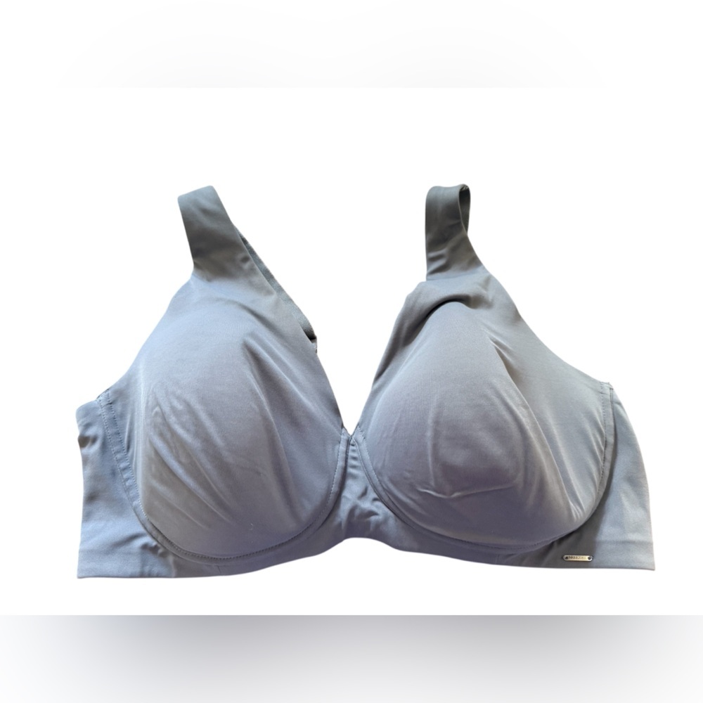 Breezies Gray Seamless T-Shirt Bra size 44DD wide strap plus size